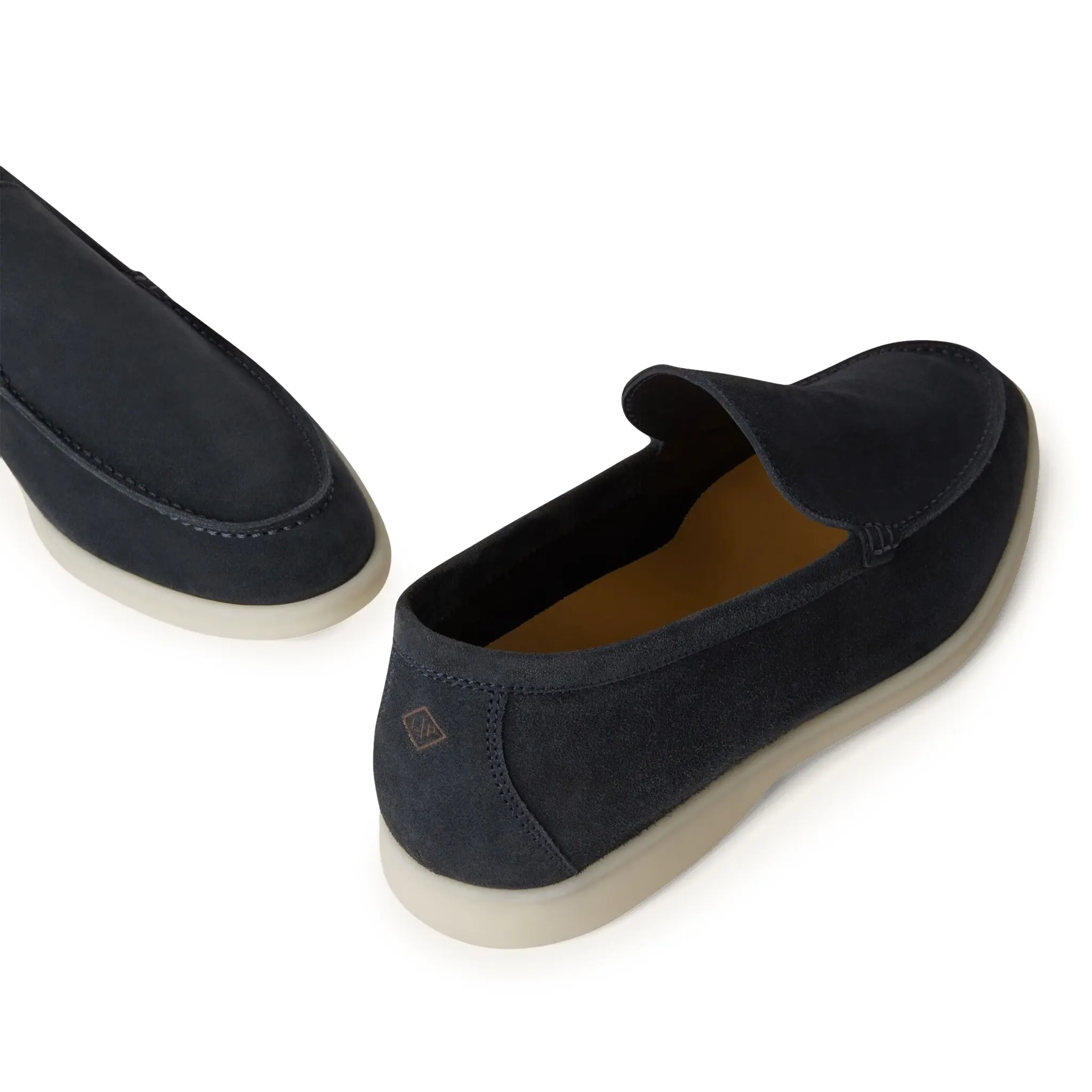 Top view of Loro Piana Summer Walk Suede Classic Blue Loafers